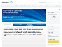 Tablet Screenshot of investor.genworth.com